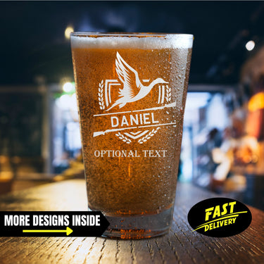 Personalized Hunting 16 oz Pint Glass